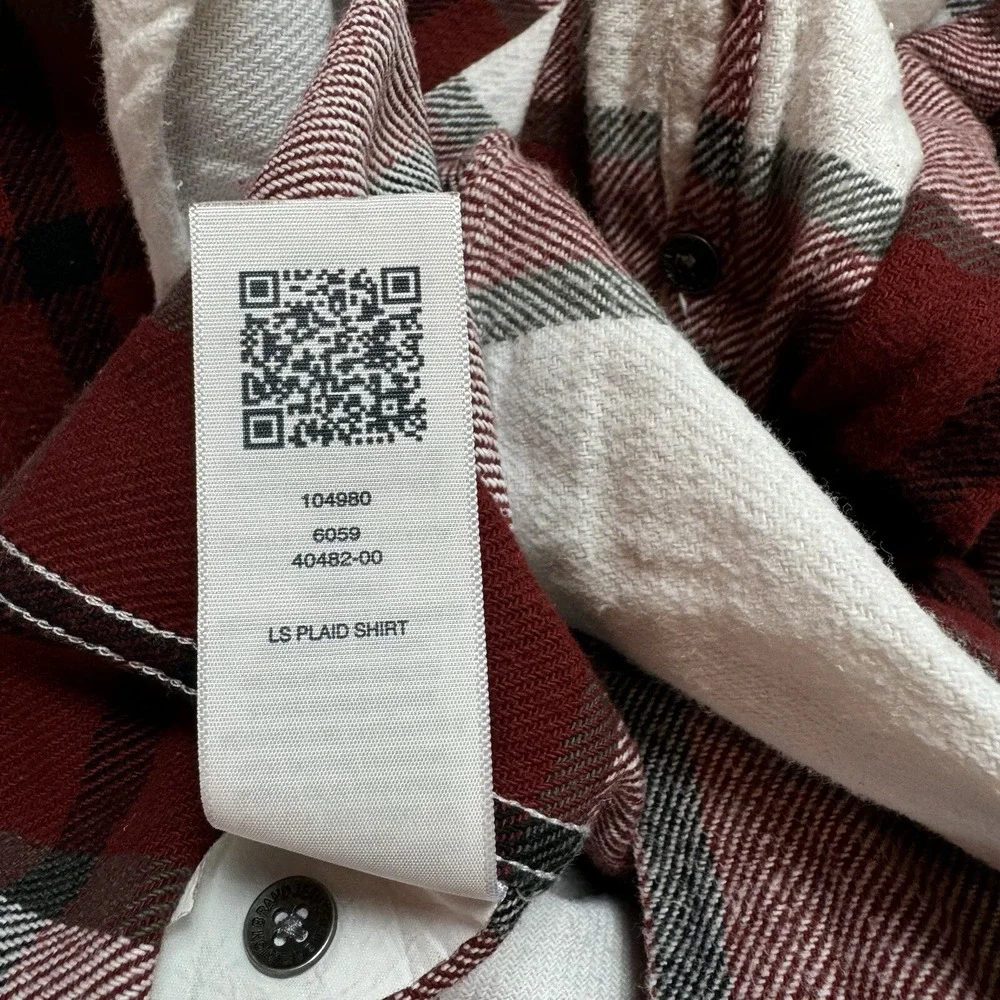 True Religion Mens Red White Plaid Cotton Flannel Button Up Shirt XL 104980